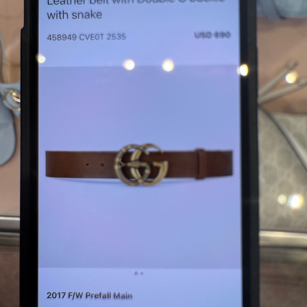 Gucci Brown and Gold Double G Belt - Picture 2 of 3